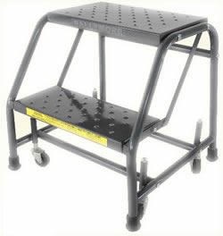 2 Steps Standard Rolling Ladder,Perforated Tread