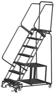 6 Step Stock Picking Ladder, Perforated Tread